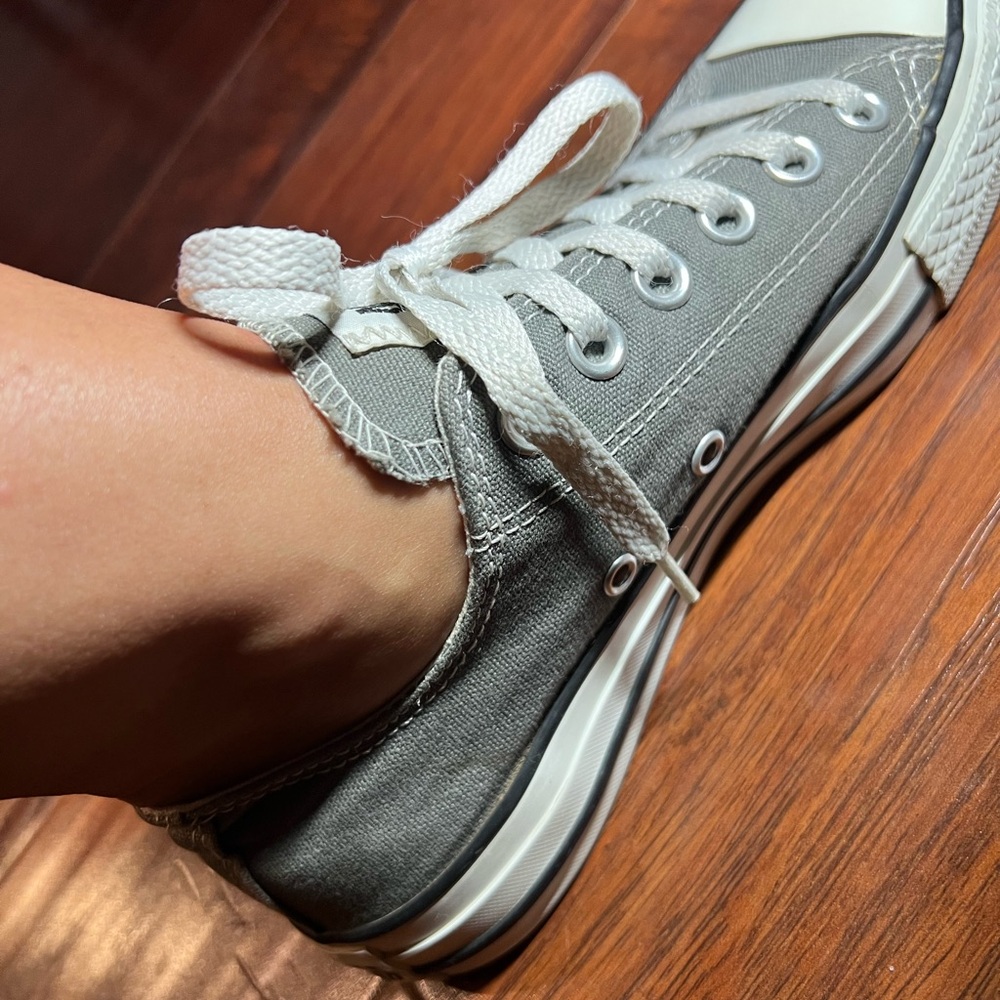 Converse Gray and White Women's Shoes - Picture 10 of 11